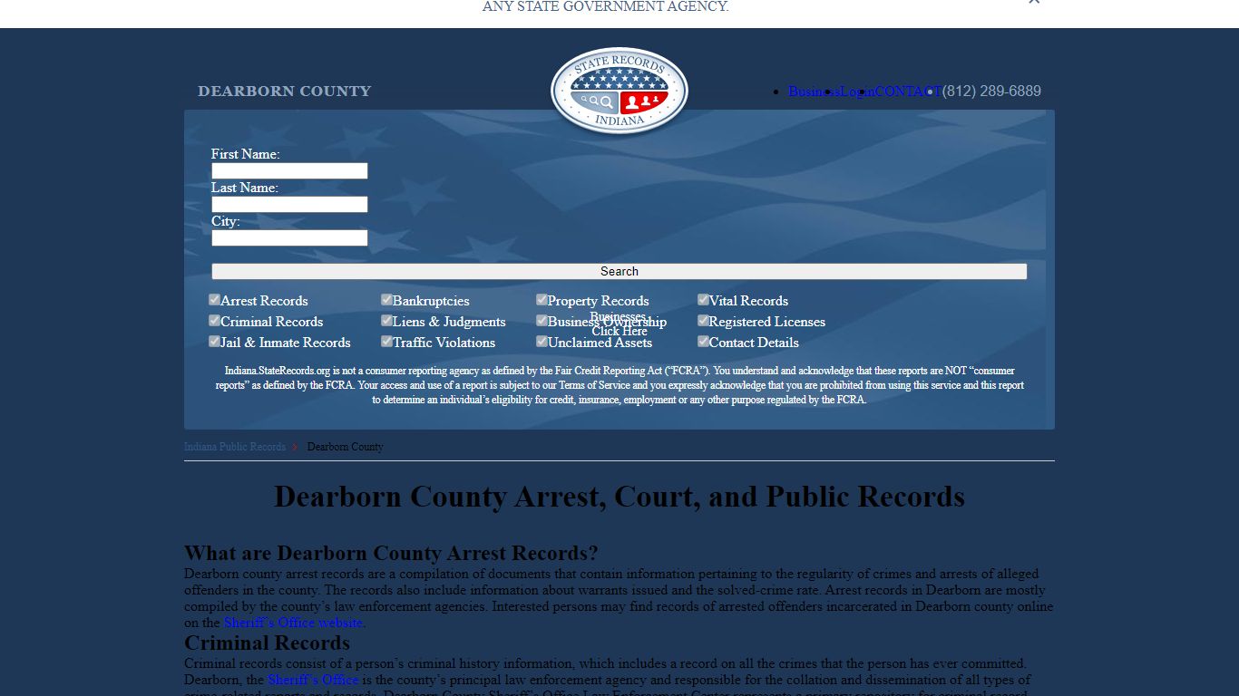 Dearborn County Arrest, Court, and Public Records