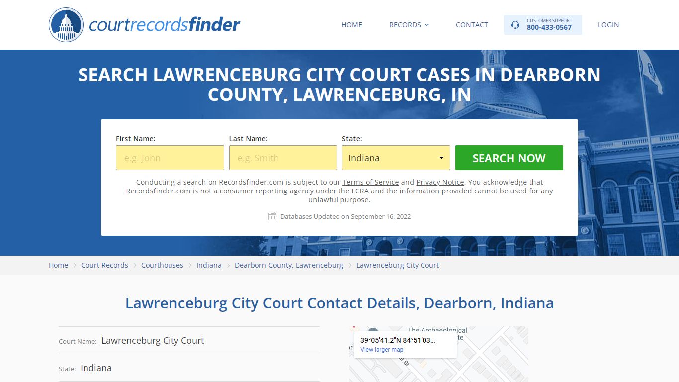 Lawrenceburg City Court Case Search - Dearborn County, IN - RecordsFinder